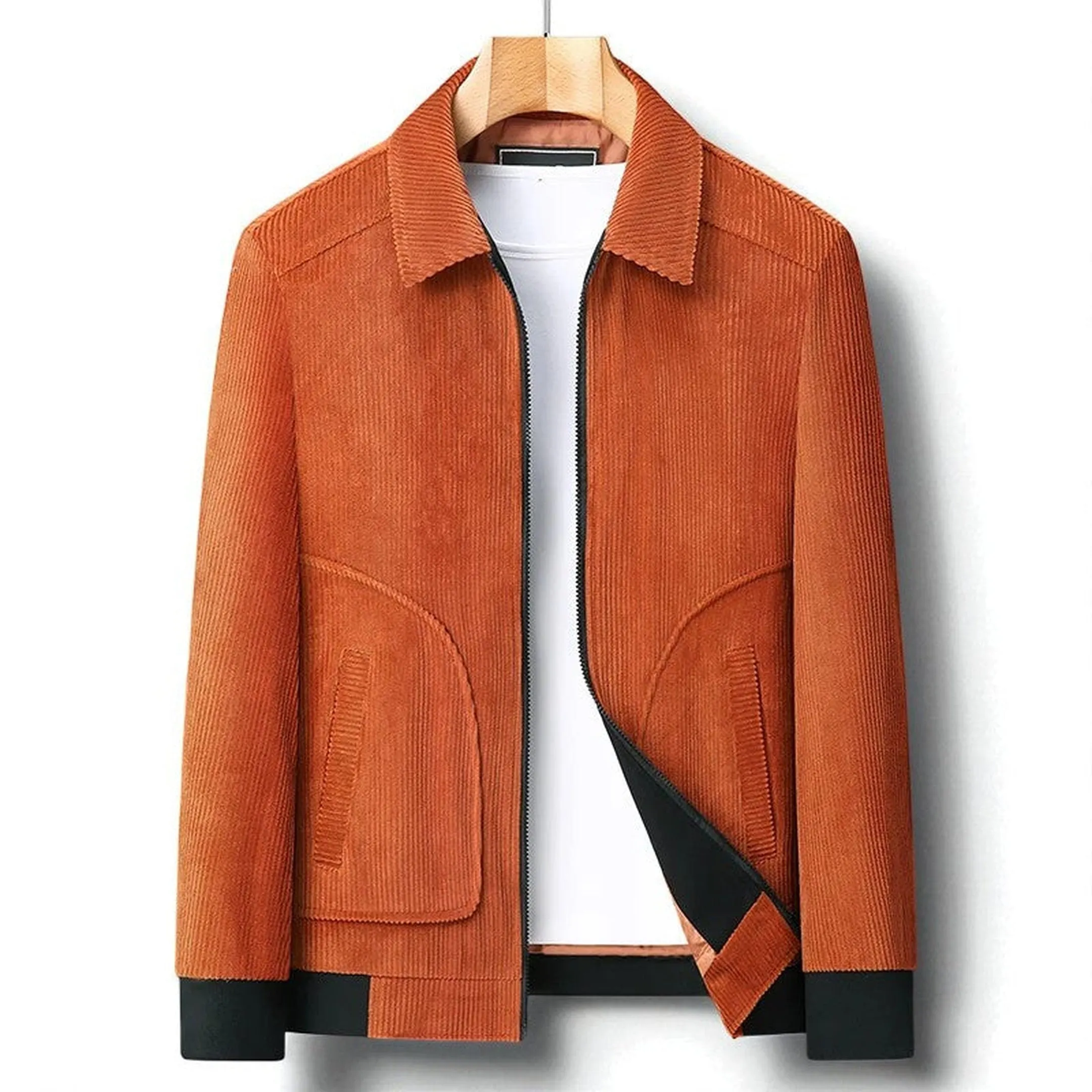 Men's Wide-Wale Corduroy Jacket &ndash; Zip-Front Casual Layer