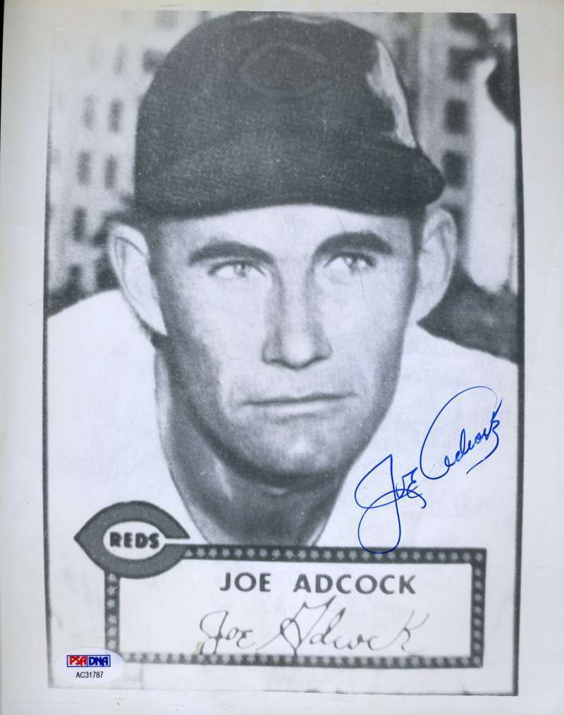 Joe Adcock Psa/dna Coa Hand Signed 8x10 Photo Poster painting Authenticated Autograph