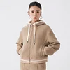 K2675W High quality luxury brand women's 100% merino wool pullover hooded sweatshirt hoody