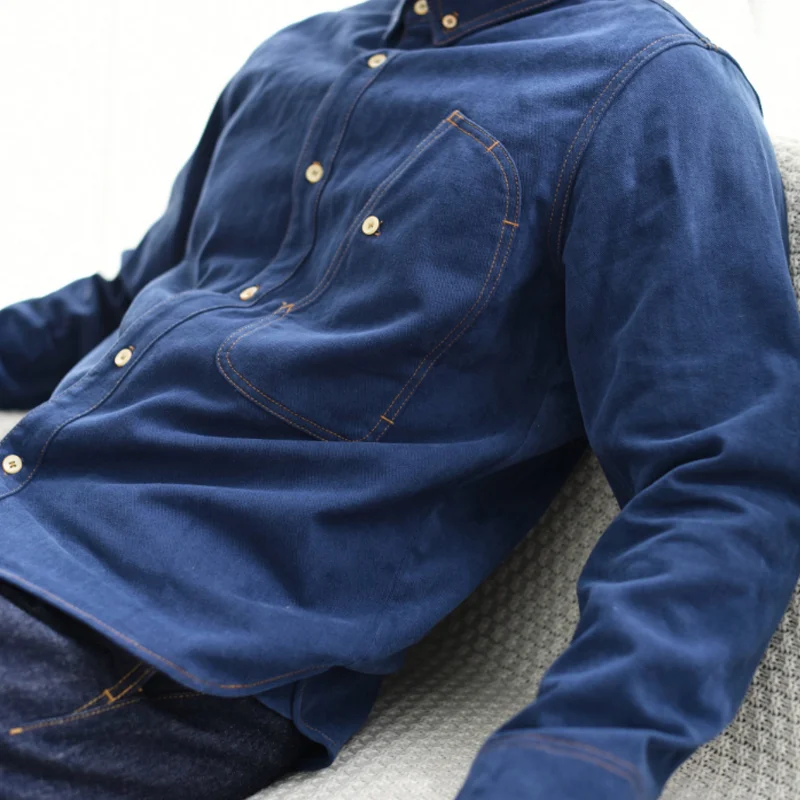 Casual Heavy Chain Embroidery Cotton Shirt