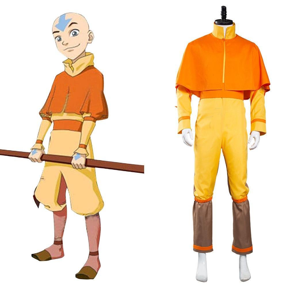 Avatar The Last Airbender Avatar Aang Cosplay Kostüm Jumpsuit Halloween Karneval Kostüm