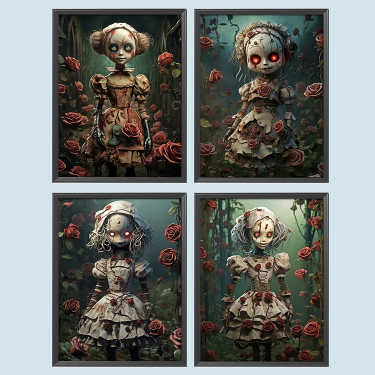 30*40CM - Round Drill Diamond Painting - Horror Doll