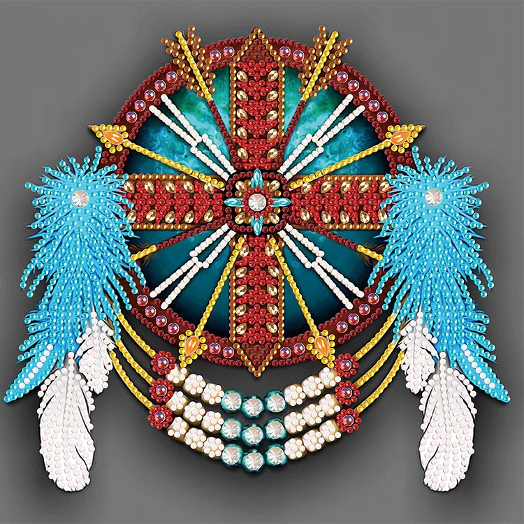 Partial Special-Shaped Diamond Painting - Feather Dreamcatcher Mandala 30*30CM