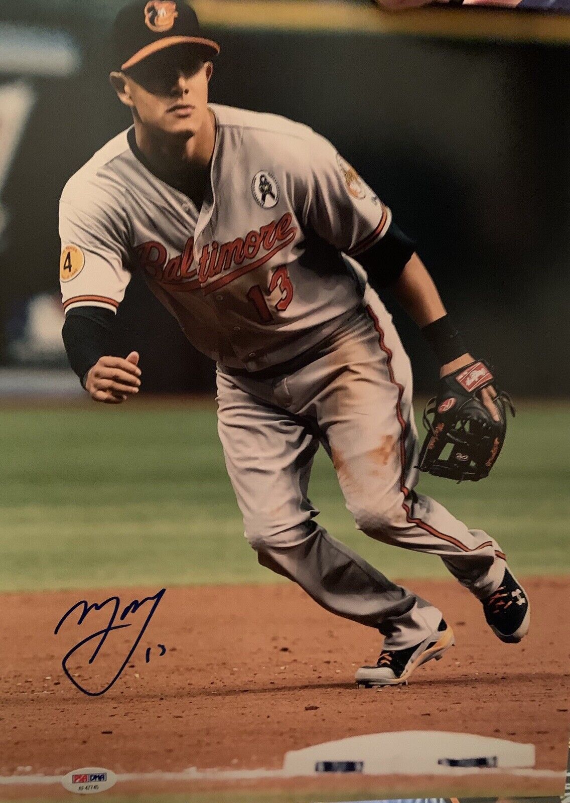 manny machado Signed 11x14 Photo Poster painting Pic Orioles Psa Coa