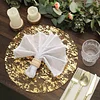 10 Pack | 13" Metallic Gold Foil Mesh Table Placemats, Disposable Round Shiny Dining Mats