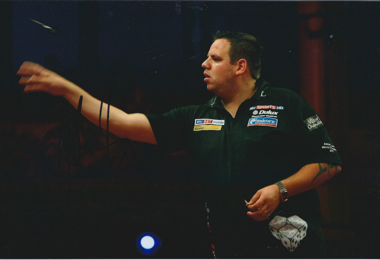 Adrian LEWIS Signed 12x8 Autograph Photo Poster painting AFTAL COA European Darts Champion RARE