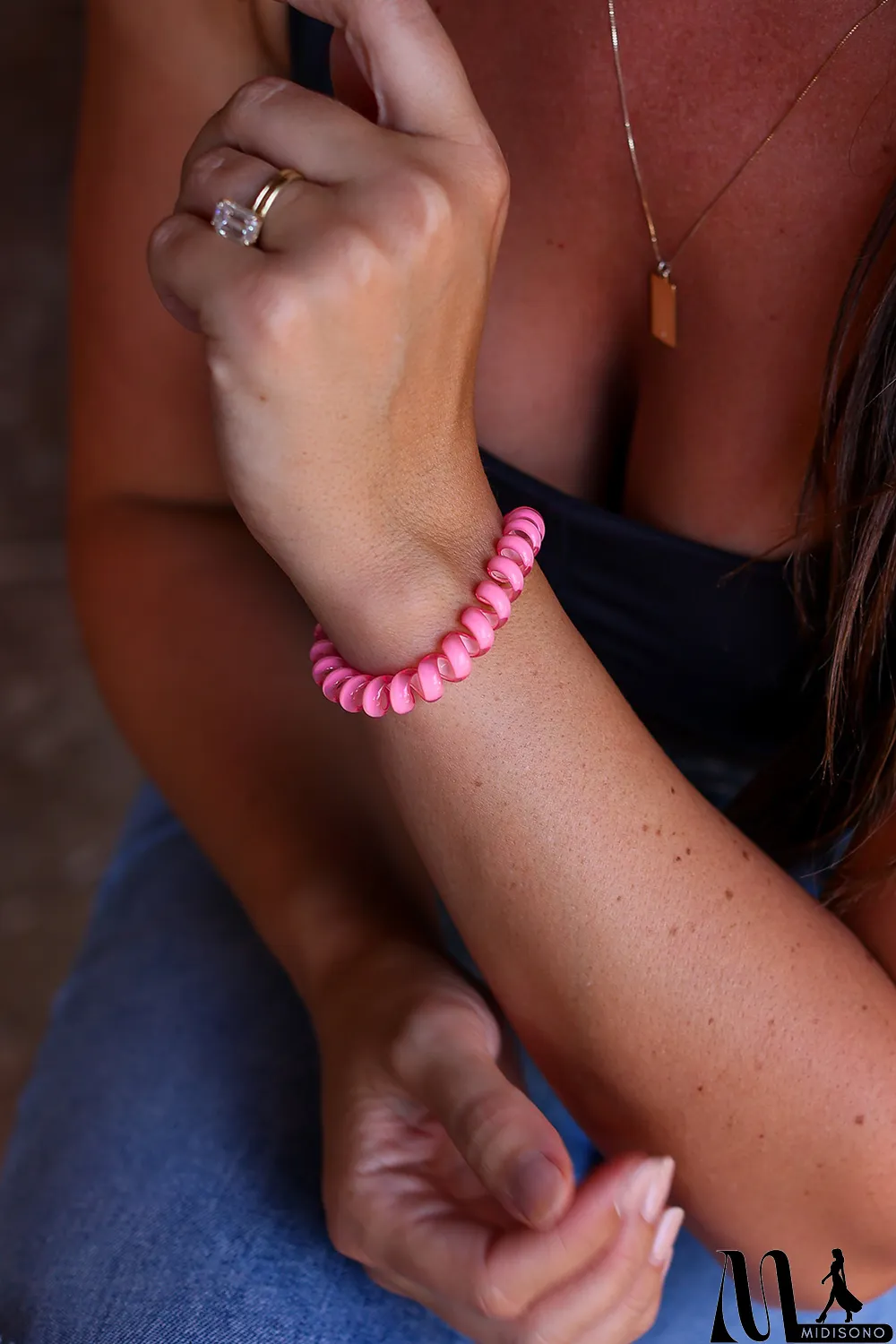 MidiSono - Rose Crystal Telephone Wire Hairpin (single)