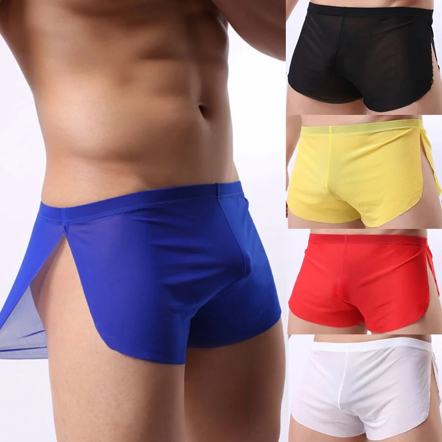 4  Underwear Briefs  Bikini Men's Underpants Briefs Transparent Underpants Man Ice Silk Breathable Confortable Briefs 820