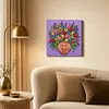 DIY Pre-Framed Flower Vase Button Art Canvas Kit