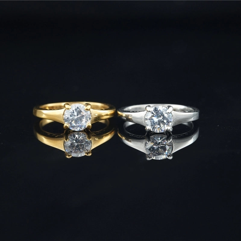 Retro Geometric Titanium Steel Rings