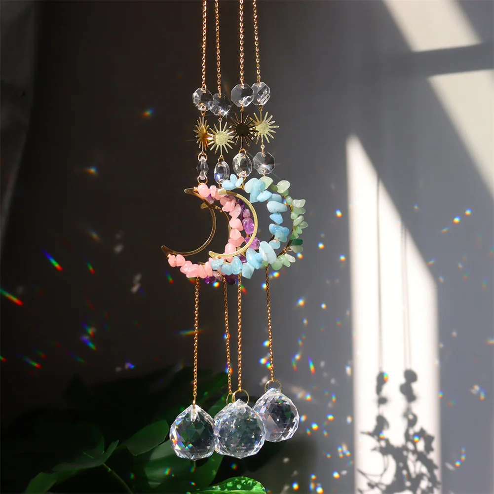 Crystal Windchime Dream Catchers Moon Flower Chandelier Balcony Home Decor