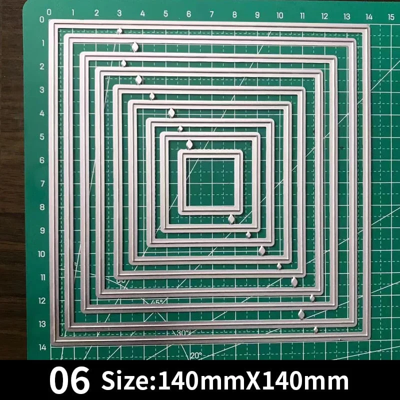 Frames Square Card Curves Border Metal Cutting Dies for DIY Scrapbook Cutting Die Paper Cards Embossed Decorative Craft Die Cut