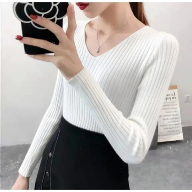 Uveng Uveng Long Sleeves Of The Jacket Lady With A Sweater In The Women's Autumn And Winter Blouse Multi-Colored Knitted Shirt