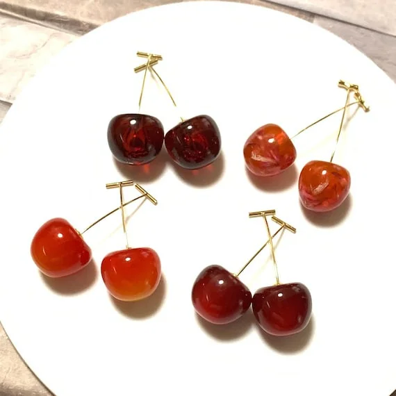 Cherry Earringsfruit Earringear Bar Stud