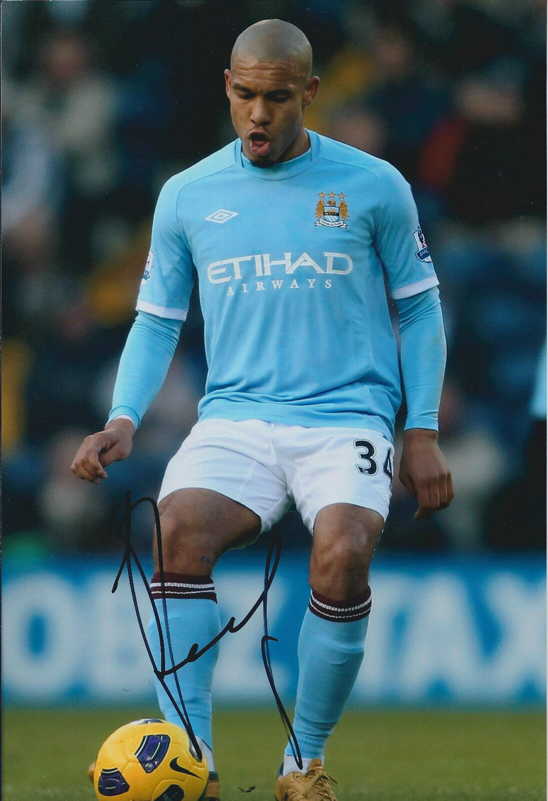 Nigel DE JONG Signed 12x8 Photo Poster painting AFTAL COA Autograph Manchester City ETIHAD