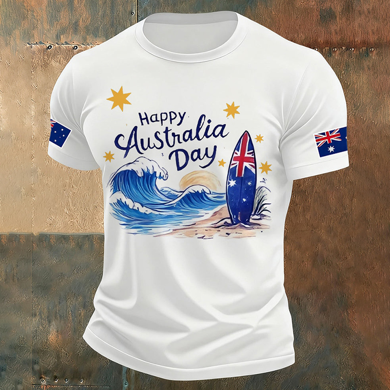 Happy Australia Day! Printed Men's Short-sleeve T-shirt artswardrobe