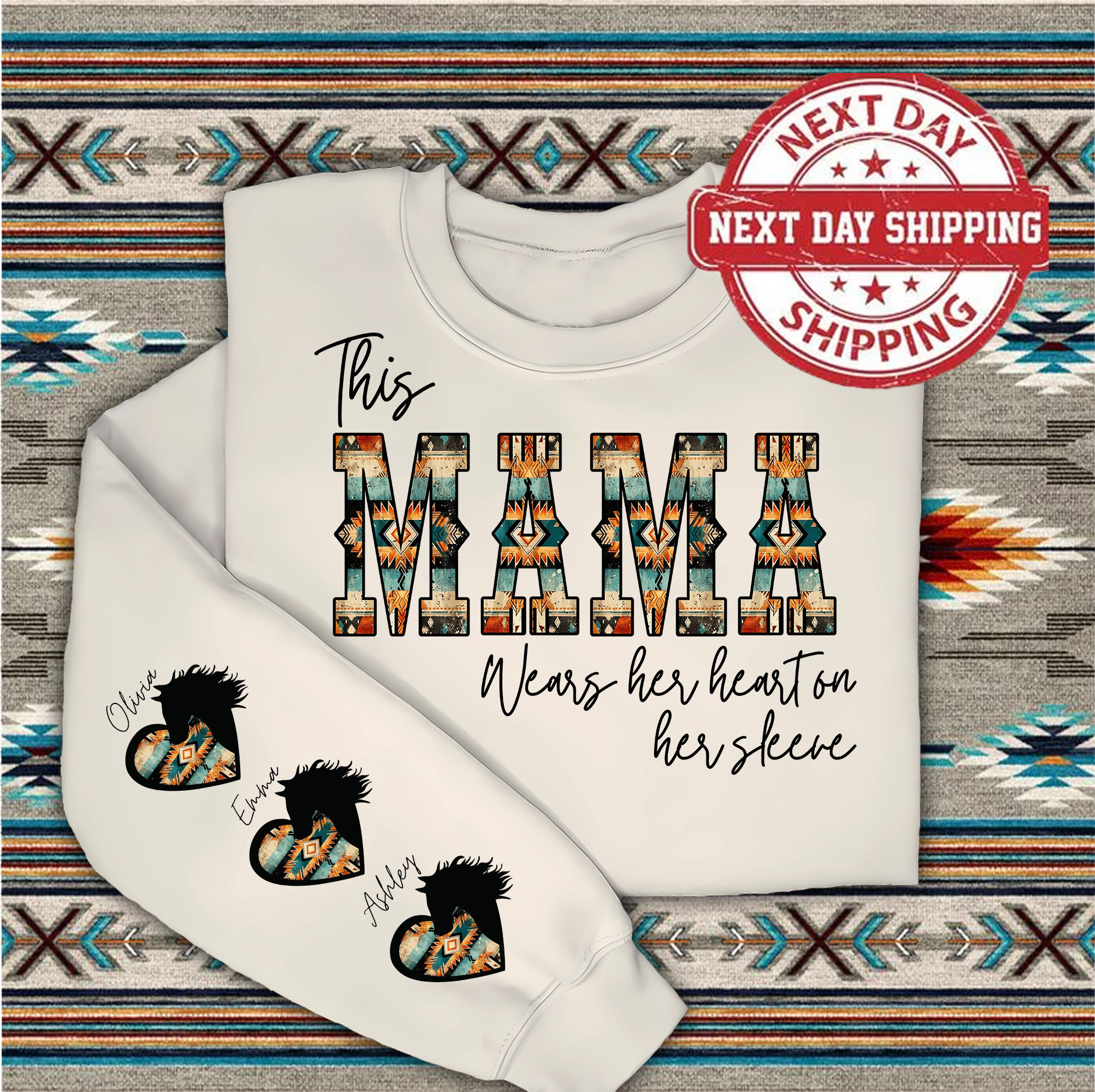 Loveyoufancy Western Aztec Mama T-shirt/Sweatshirt/hoodie