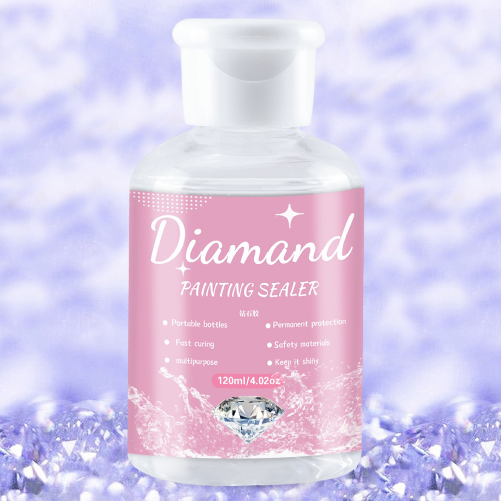 120ml Diamond Painting Sealer with Brushes Diamond Painting Accessories (Pink)