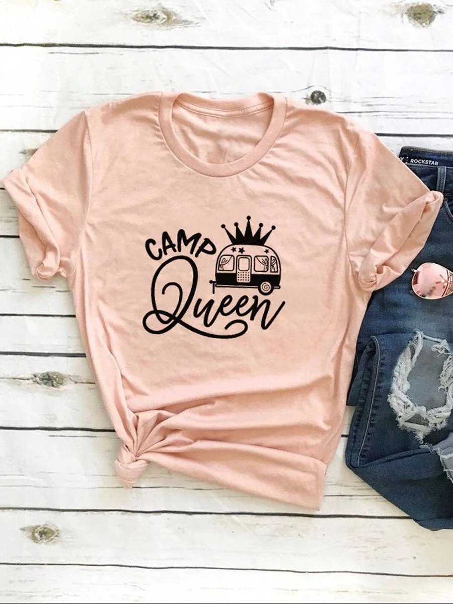 Camp Queen O Neck T-shirt