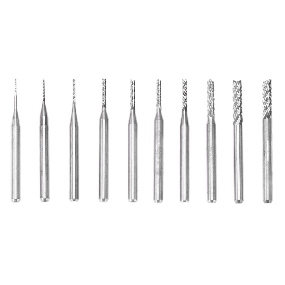 

10pcs Coat Carbide 0.5-3.175mm PCB Carbide Tools CNC Cutting Bits, 501 Original