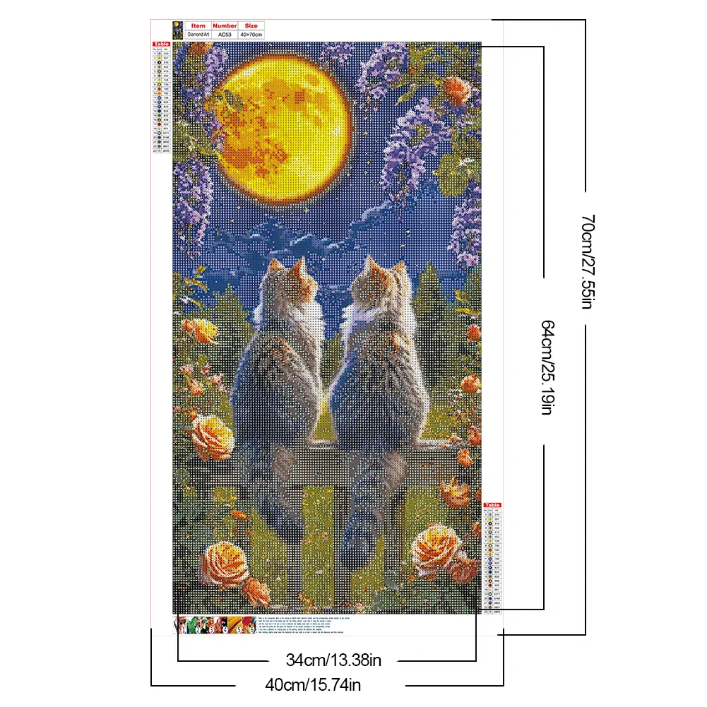 Diamond Painting - Full Round Drill - Cat(Canvas|40*70cm)