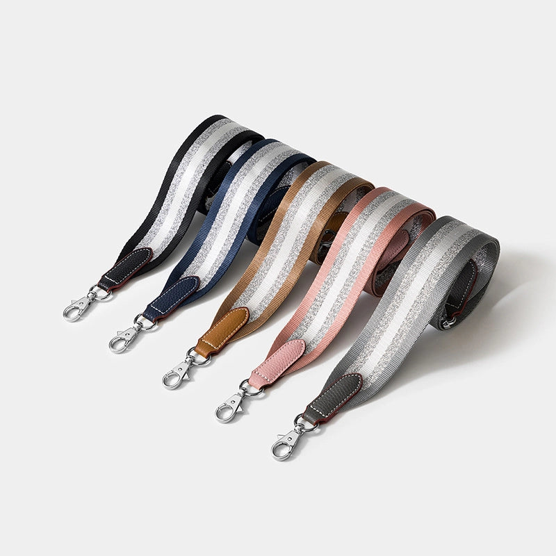 Cowhide Leather Wax Line Stripe Bag Strap