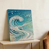 DIY Pearl Painting Waves for Home Wall Decor with Frame(40x30cm)