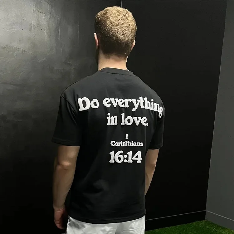 Do Everything In Love Letter Print Short Sleeve T-Shirt