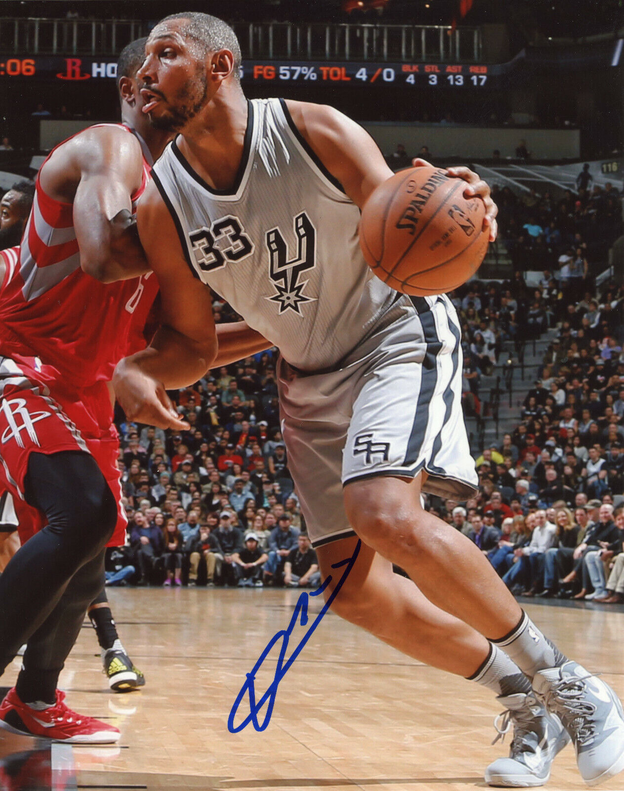 Boris Diaw Autographed 8x10 San Antonio Spurs#S1492