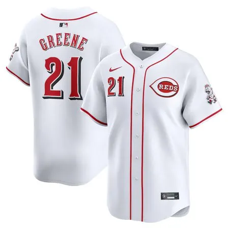 Men's Cincinnati Reds #21 Hunter Greene  White Home Limited Player Jersey