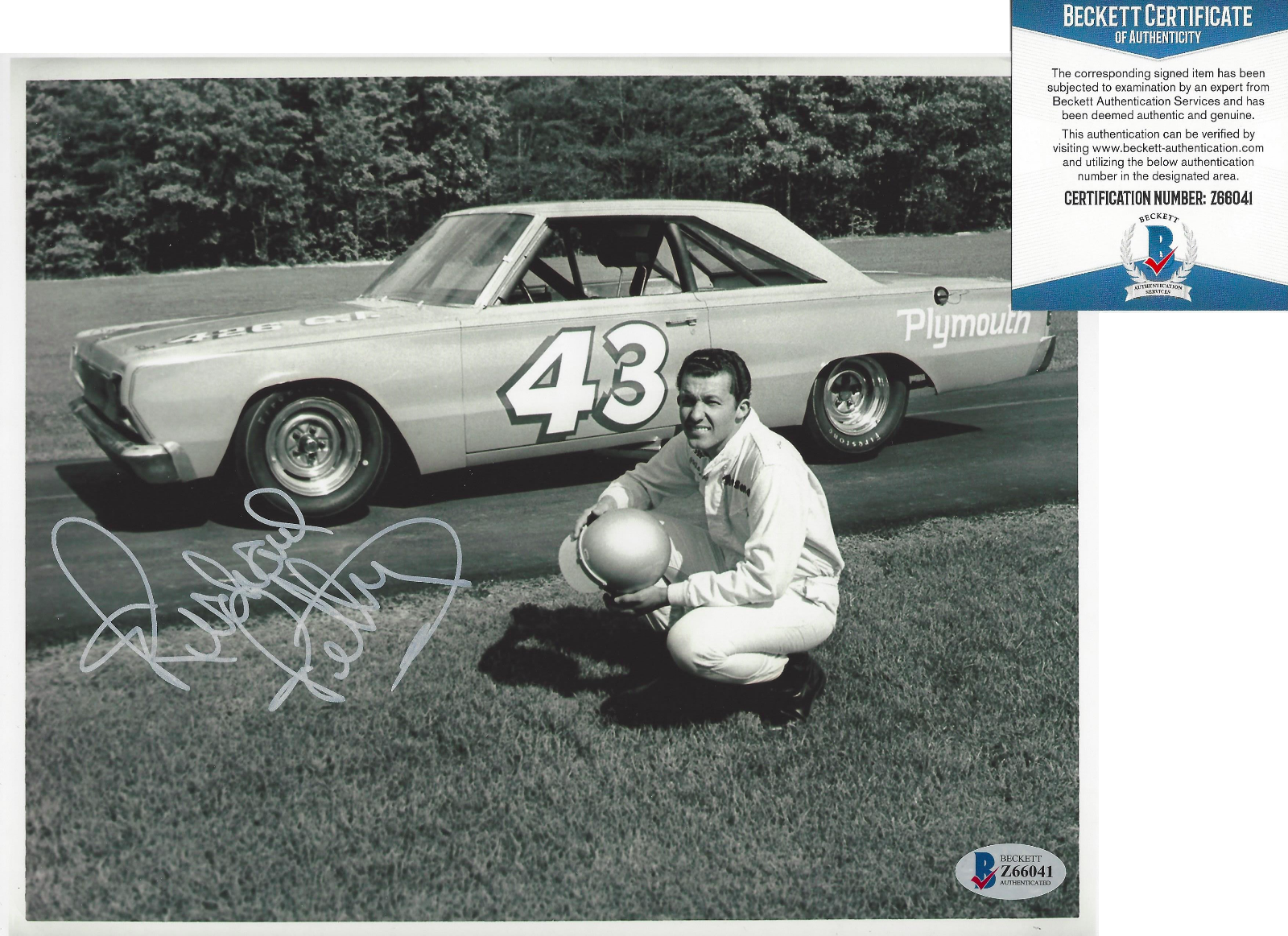 RICHARD PETTY SIGNED 8x10 Photo Poster painting D KING NASCAR 43 RACE LEGEND BECKETT BAS COA