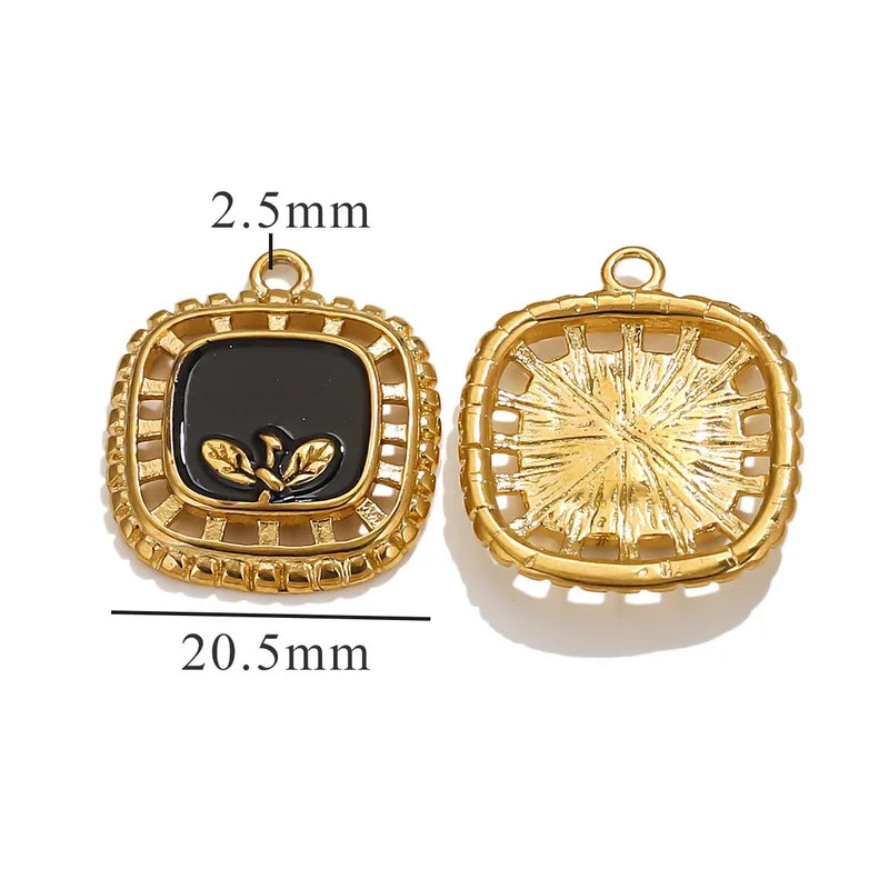 1 Piece 18 * 23mm 19mm 20.5mm 304 Stainless Steel Leaf Rose Flower Pendant Jewelry Accessories