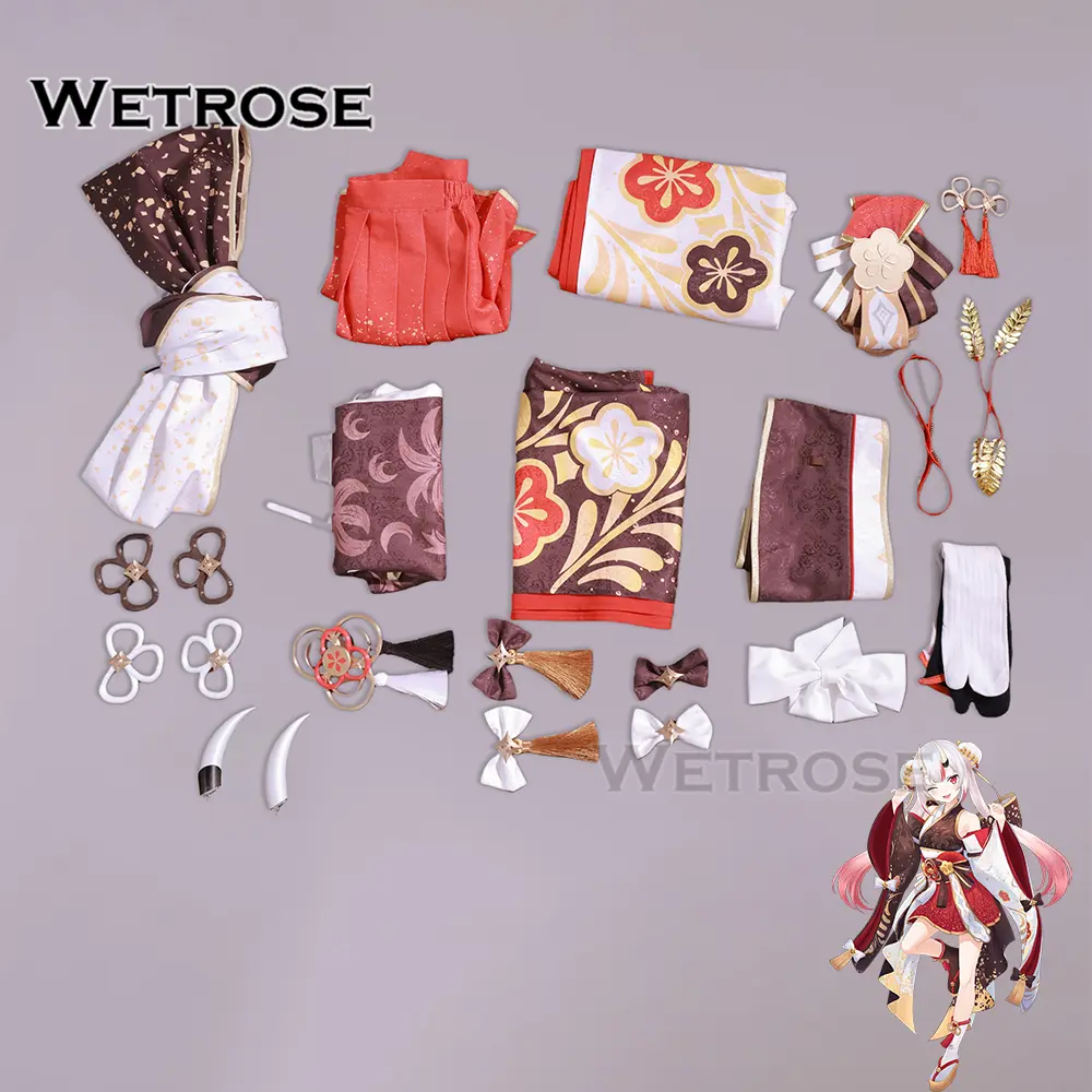 [Wetrose] Pre-Order Hololive Vtuber Nakiri Ayame 7th Anniversary Kimono Cosplay Costume 百鬼あやめ７周年和風着物新衣装コスプレ S