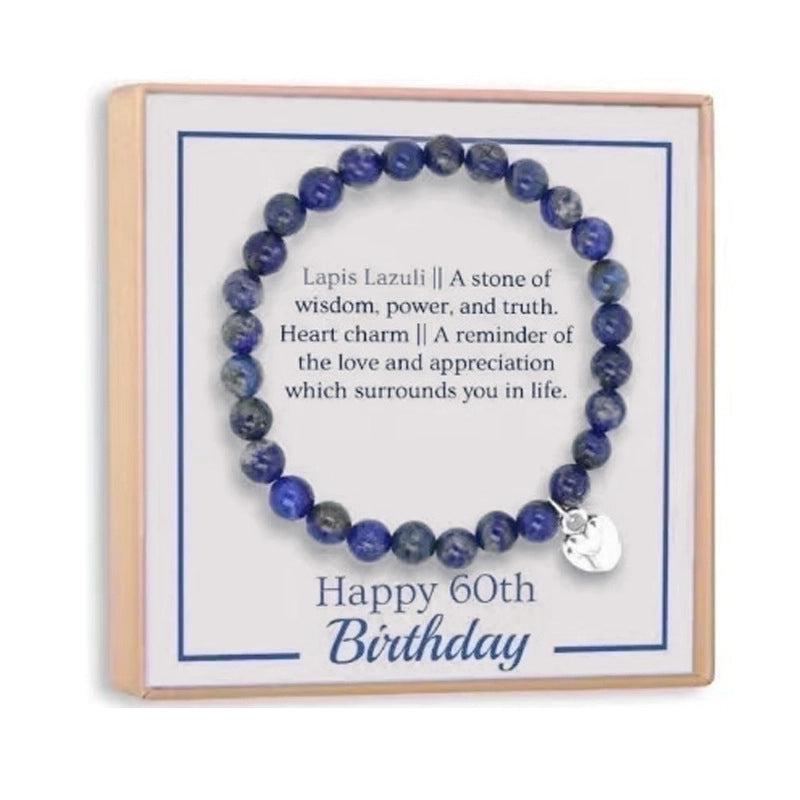 2 Pieces Retro Geometric Natural Stone Handmade Bracelets