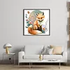 Flower Fox - 18CT Stamped Cross Stitch 25*25cm/9.84*9.84in