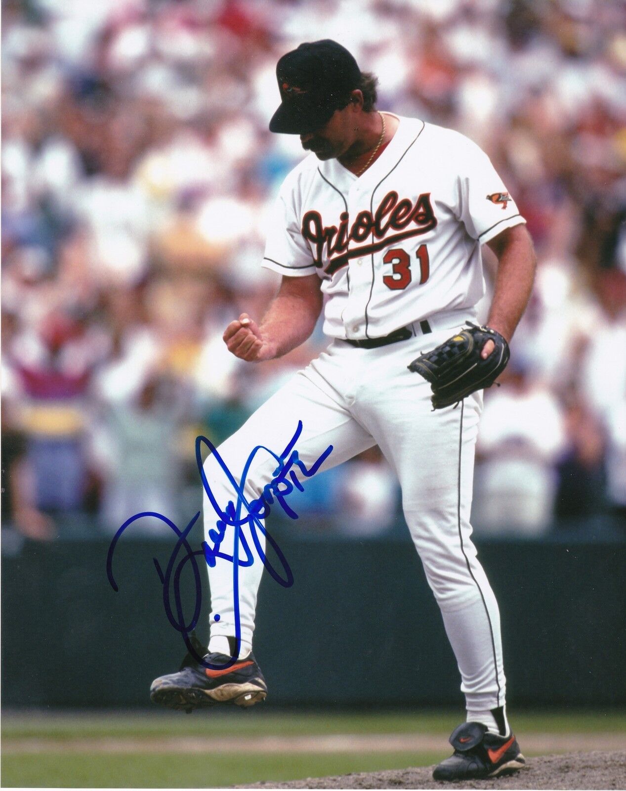 DOUG JONES BALTIMORE ORIOLES ACTION SIGNED 8x10