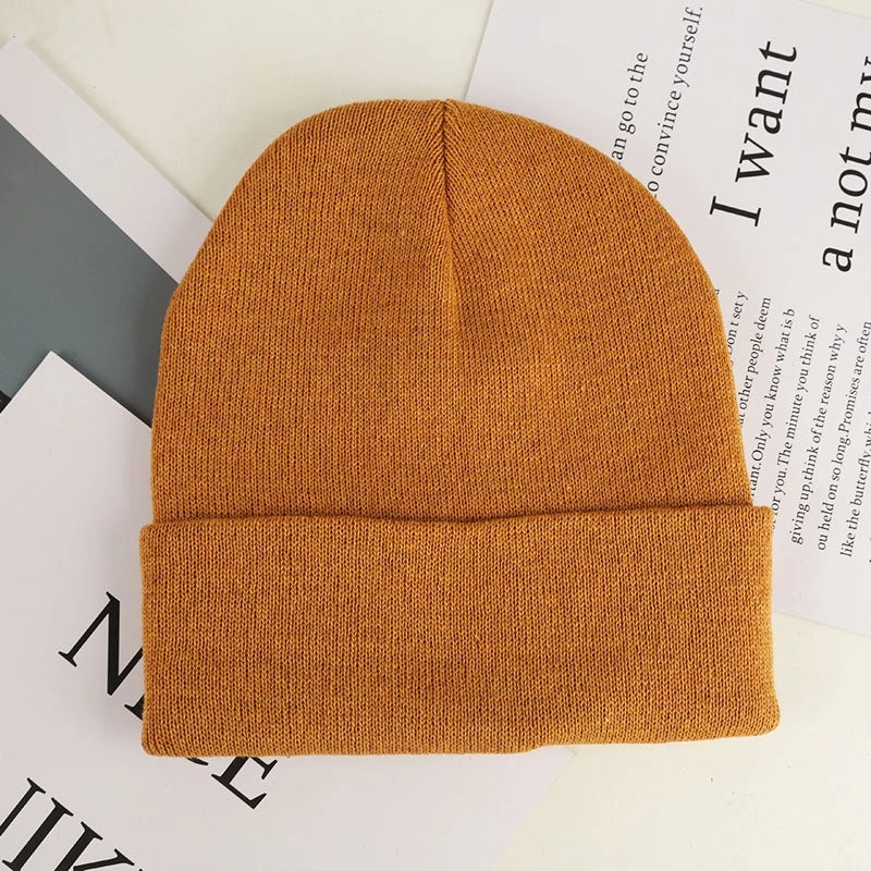 Unisex Minimalist Solid Color Eaveless Wool Cap