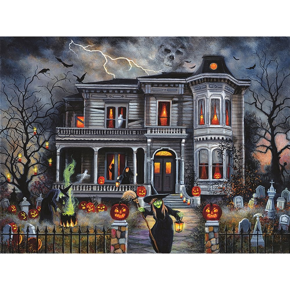 Halloween Hut - 11CT Stamped/Counted Cross Stitch(40*50cm)