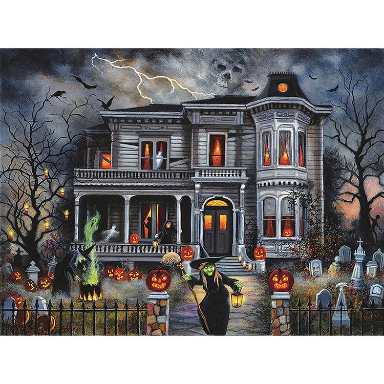 Halloween Hut 40*50cm Full  Round Drill Diamond Painting gbfke