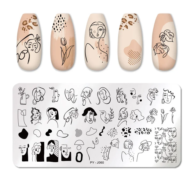 PICT YOU Nail Stamping Plates Flower Plant Pattern Nail Art Plate Stencil Stainless Steel Line Pictures Theme Image Plates Mold-Nail Inspo