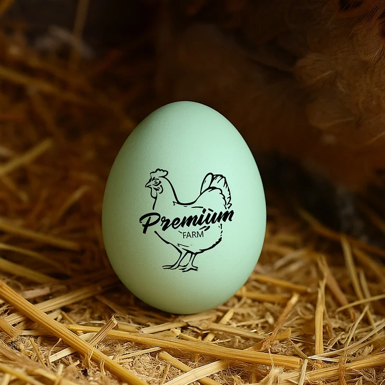 Personalized Chicken Egg Stamp with Ink Pad, Custom Farm Fresh Egg Rubber Stamp for Backyard Farmers and Market Sellers