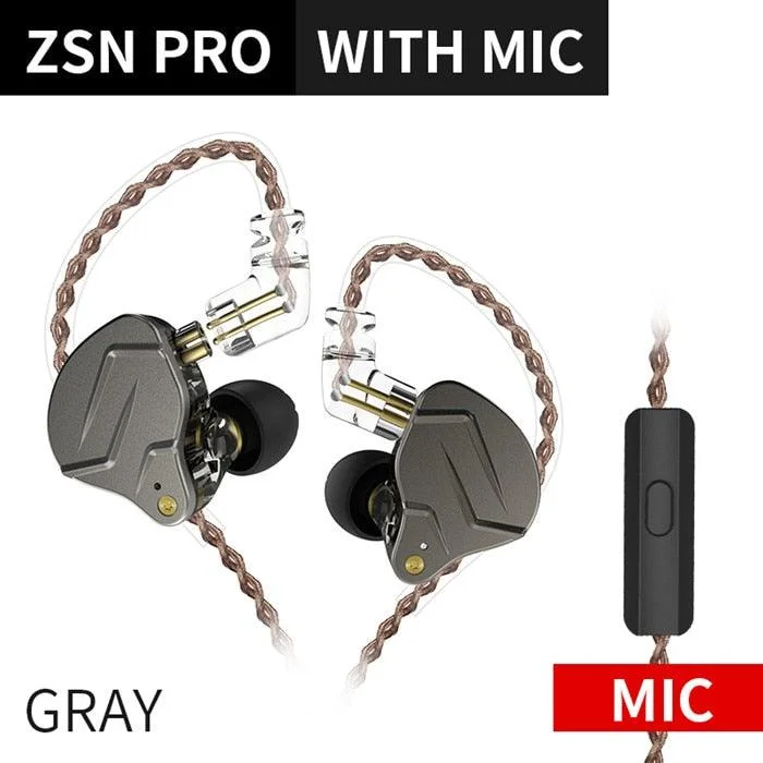 ⚡🔥KZ ZSN Pro Metal Earphones 1BA+1DD Hybrid Technology HIFI Bass Earbuds In Ear Monitor Headphones Sport Noise Cancelling Headset