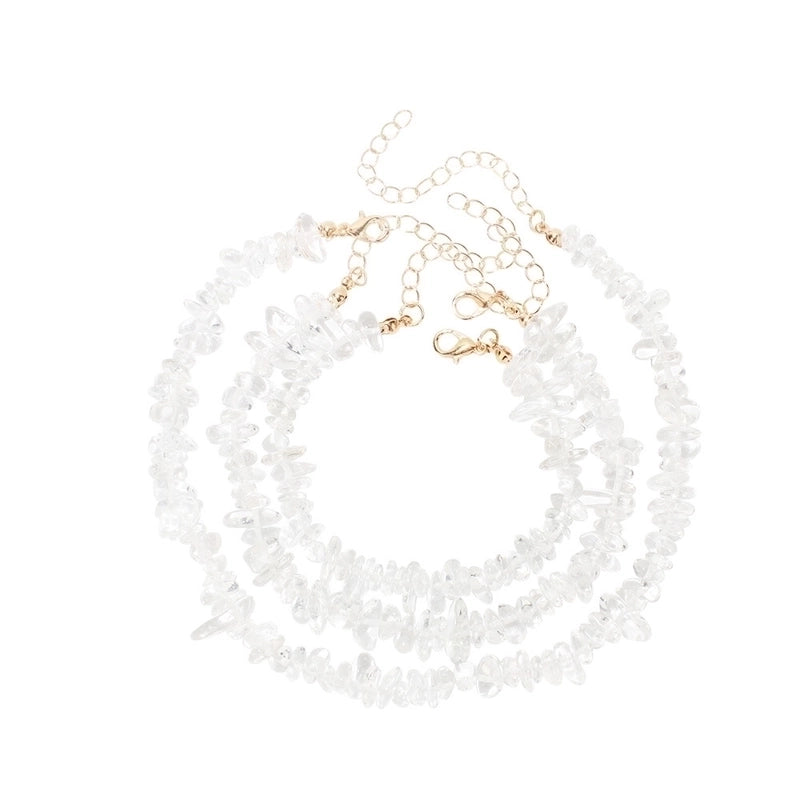 Minimalist Solid Color Natural Stone Bracelets Anklet Necklace