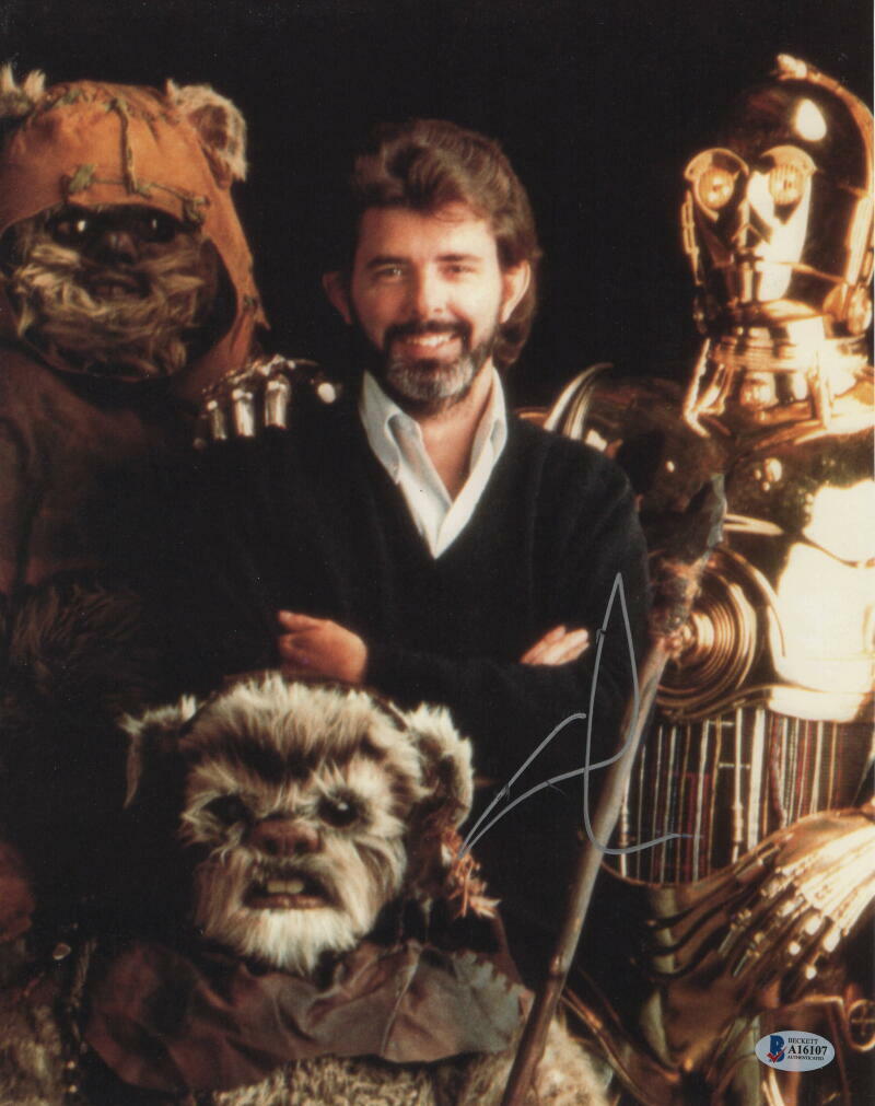 GEORGE LUCAS SIGNED AUTOGRAPH 11x14 Photo Poster painting - STAR WARS, INDIANA JONES, BECKETT H