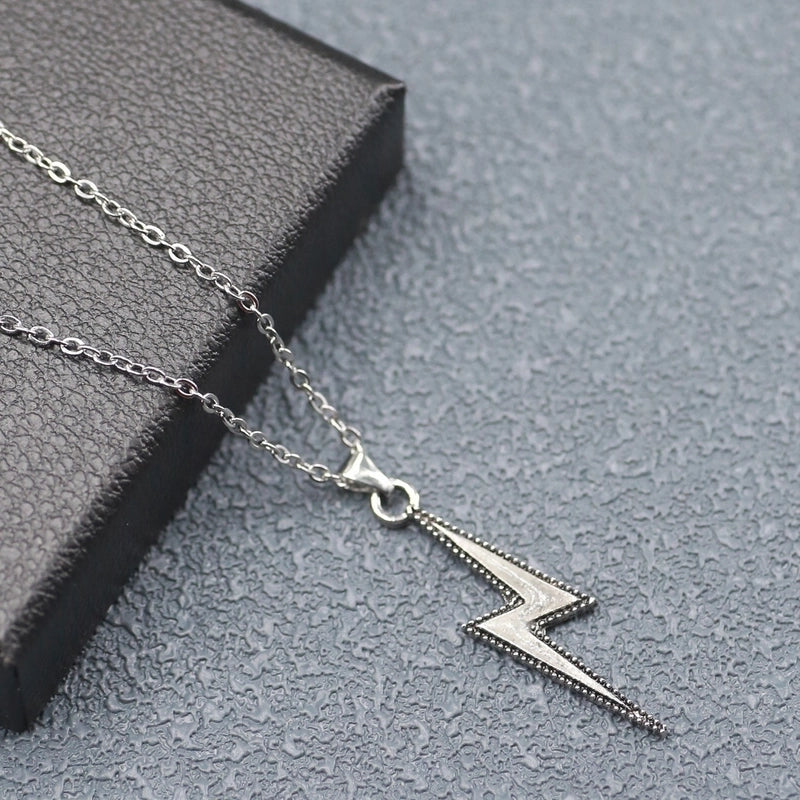 Hip-Hop Modern Style Lightning Alloy Luminous Silver Plated Women's Pendant Necklace