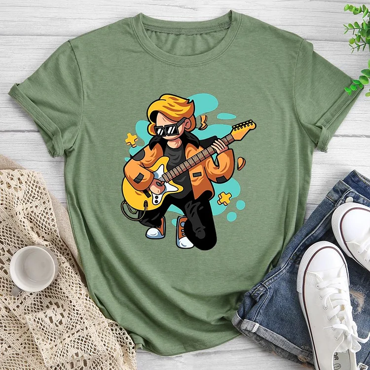 Guitarist Round Neck T-shirt