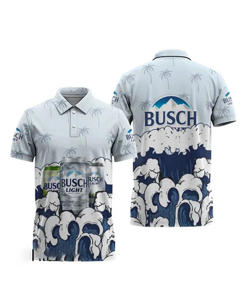 Men's Casual Summer Waves Polo Shirt07