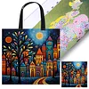 Colorful Houses-11CT DIY Stamped Cross Stitch Shopping Bag 40*40cm/15.75*15.75in