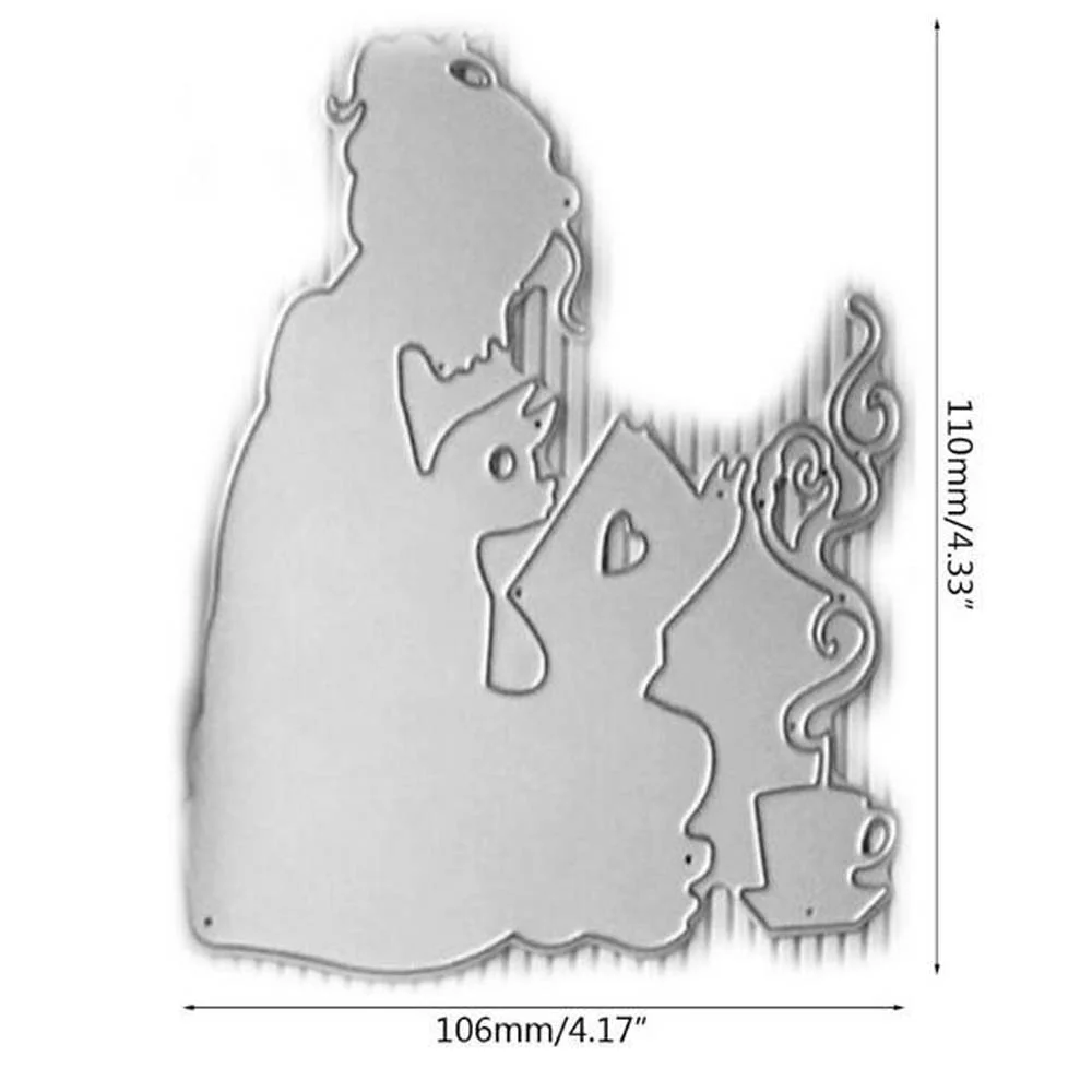 Nigikala Cutting Dies Girl reading book Crafts Stencil For DIY Scrapbooking Paper/photo Cards Making Embossing Die