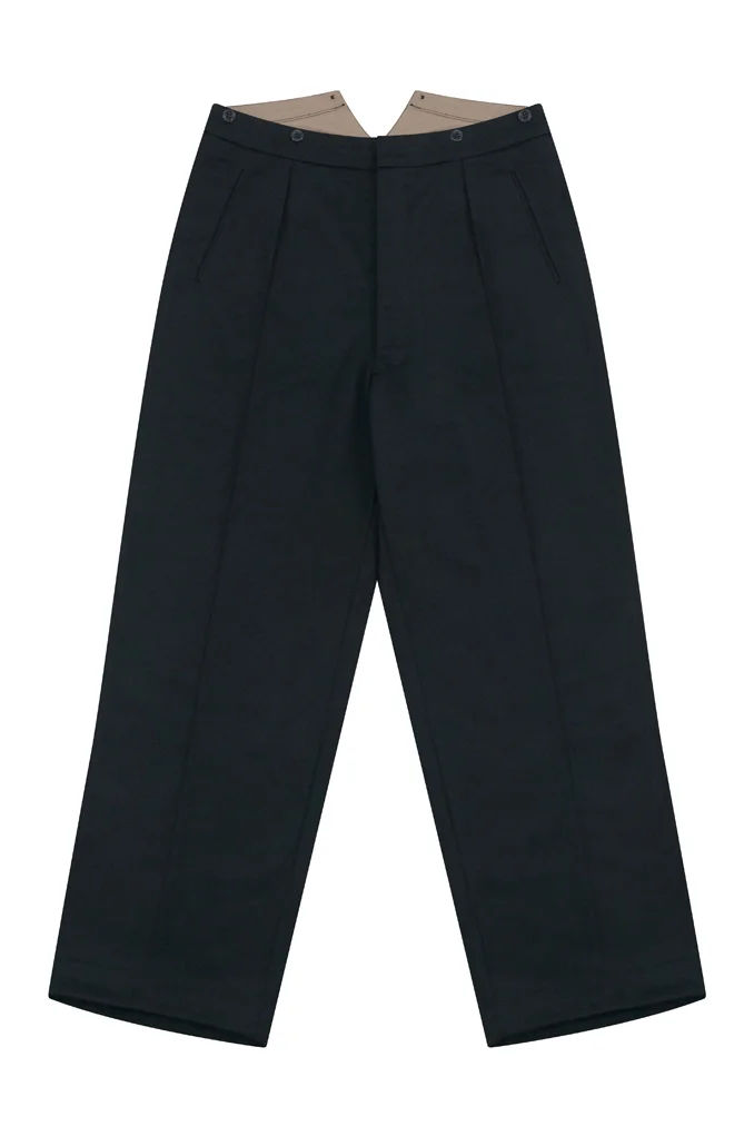   German Political Party Leader Black Gabardine Straight Trousers German-Uniform